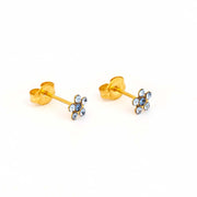 Daisy Light Sapphire Ð September Sapphire 24K Pure Gold Plated Ear Studs For Kids